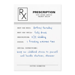 Small Prescription Funny Groomsmen Proposal Invitation Front View