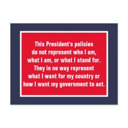 Small President Trump Does Not Represent Me Postinvitations Front View