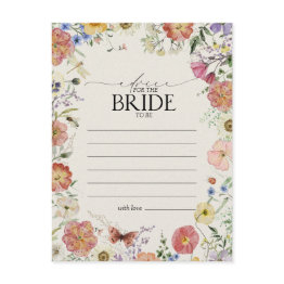 Small Pressed Flowers Advice To The Bride Postinvitations Front View