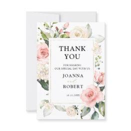 Small Pretty Pink Shades Of Blush Geometric Wedding Thank You Invitations Front View