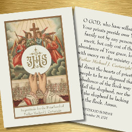 Small Priesthood Sunday Personalized Prayer Invitations Front View