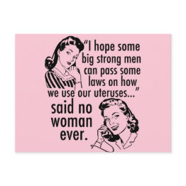 Small Pro Choice Political Cartoon Retro Feminist Humor Postinvitations Front View