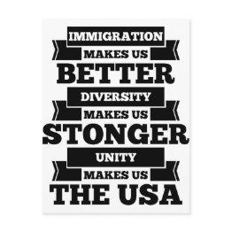 Small Pro Immigration Postinvitations Front View