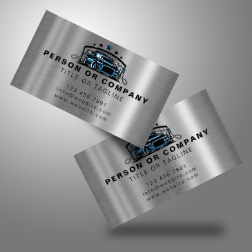 professional auto detailing logo mobile car wash business invitations