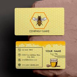Small Professional Beekeeping Apiarist Beekeeper Logo Bu Business Invitations Front View