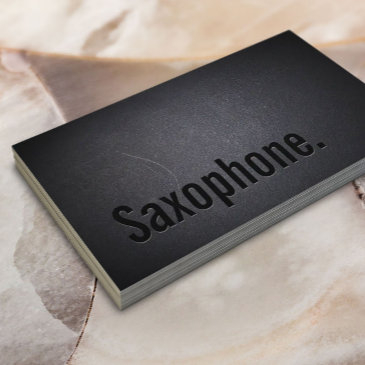professional black minimalist saxophone business invitations
