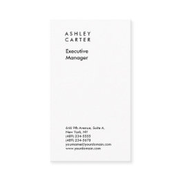 Small Professional Elegant White Plain Minimalist Modern Business Invitations Front View