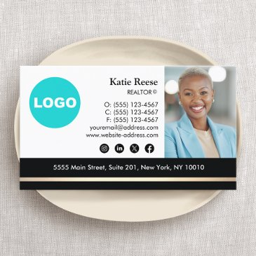 professional employee photo gold black real estate business invitations