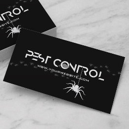 Small Professional Exterminator Pest Control Black White Business Invitations Front View