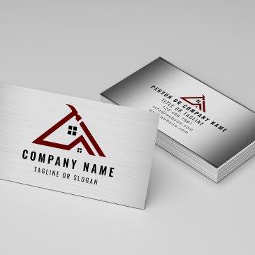 professional handyman logo metallic construction business invitations