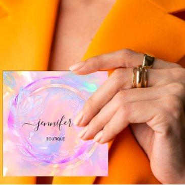 professional holographic floral qr code logo square business invitations