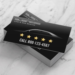 Small Professional Limo & Taxi Service 5 Stars Business Invitations Front View