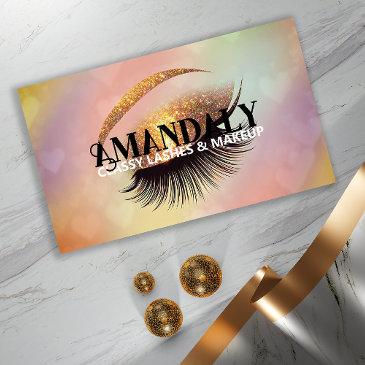 professional makeup artist eyelash qr logo gold business invitations