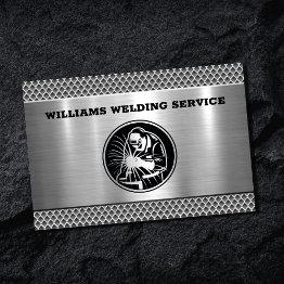 Small Professional Metal Welding Fabrication Contractor Business Invitations Front View