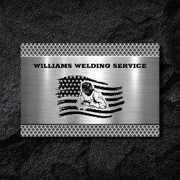 Small Professional Metal Welding Fabricator Contractor Business Invitations Front View