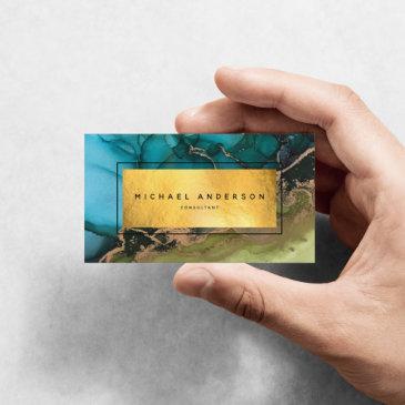 professional modern gold black teal business invitations