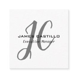 Small Professional Modern Monogrammed Minimalist Enclosure Invitations Front View