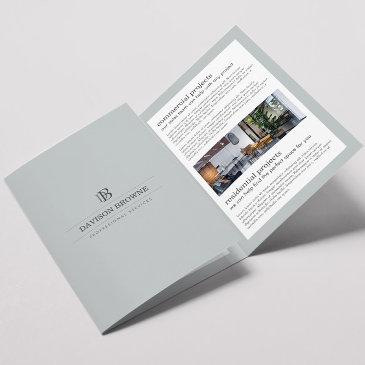 professional monogram slate brochure