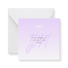 Small Professional Name & Slogan Template | Light Purple Front View