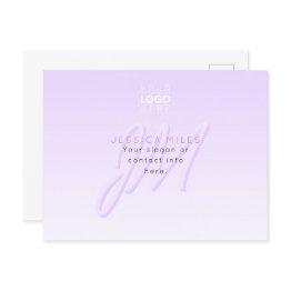 Small Professional Name & Slogan Template | Light Purple Postinvitations Front View