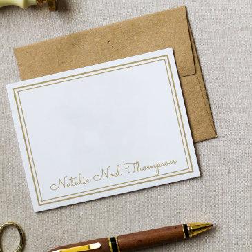 professional personalized monogram name gold note invitations