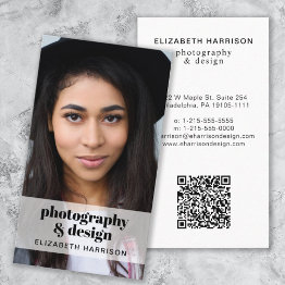 Small Professional Photo Qr Code Business Invitations Front View