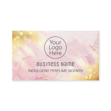 professional shimmer pink gold perfume sample business invitations