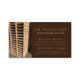 Small Professional Wood Pallet Pickup Delivery Service Business Invitations Front View