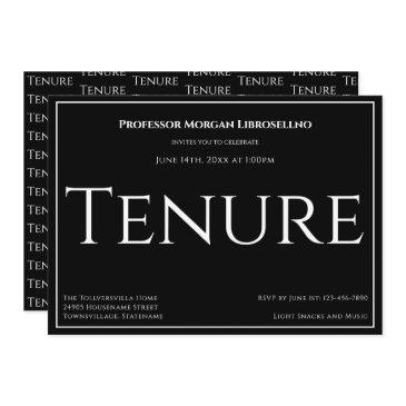 professor black academic tenure party invitation