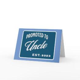 Small Promoted To Uncle Est. 2023 For First Time Uncle Invitations Front View