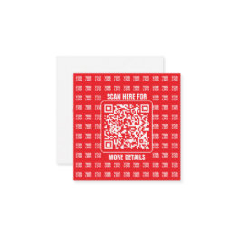 Small Promotional Qr Code (editable) With Logo Pattern Note Invitations Front View