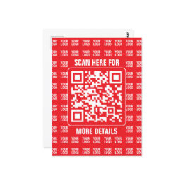 Small Promotional Qr Code (editable) With Logo Pattern Postinvitations Front View