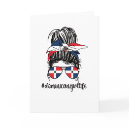 Small Proud Dominican Girl Dominican Republic Flag Roots Invitations Front View