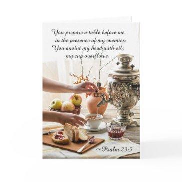 psalm 23:5 you prepare a table before me, bible thank you invitations