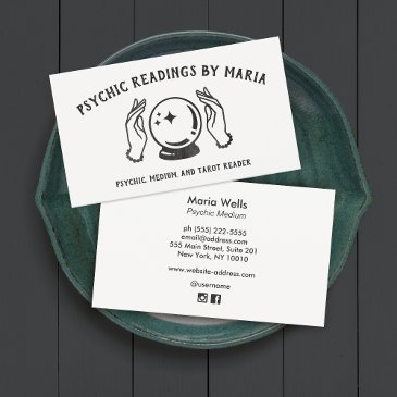 psychic medium crystal ball vintage business invitations