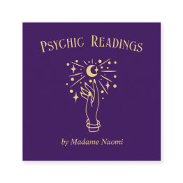 Small Psychic Medium Tarots Fortune Teller Astrology Square Business Invitations Front View