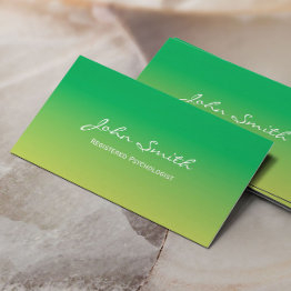 Small Psychologist Elegant Green Shades Healing Spa Business Invitations Front View