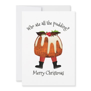 pudding humor merry christmas holiday invitations