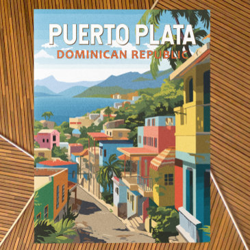 puerto plata dominican republic travel art vintage postinvitations