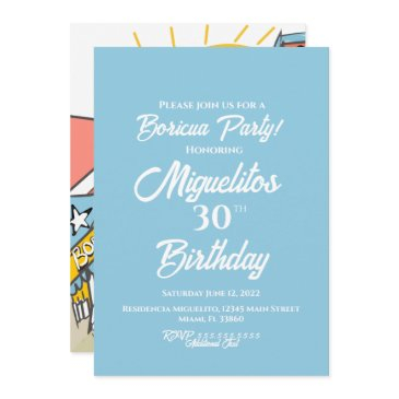 puerto rican boricua hispanic latin block party invitation