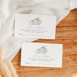 Small Pumpkin Boy Baby Shower Diaper Raffle Ticket Enclosure Invitations Front View