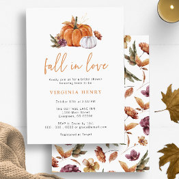 Small Pumpkin Fall Bridal Shower Invitation Front View