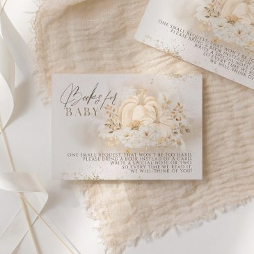 pumpkin fall floral & pampas baby shower books enclosure invitations