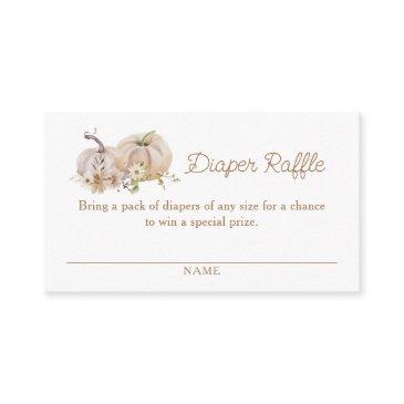 pumpkin floral baby shower diaper raffle enclosure invitations