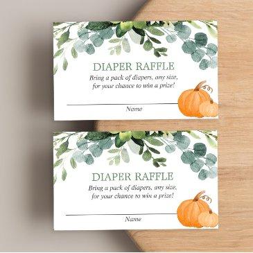 pumpkin greenery baby shower diaper raffle invitations