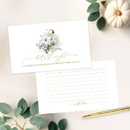 Small Pumpkin Greenery Bridal Shower Date Night Invitations Front View