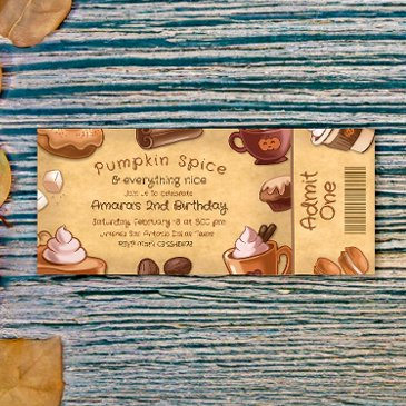 pumpkin spice and everything nice ticket invitation