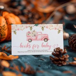 Small Pumpkin Truck Baby Shower Books For Baby Enclosure Invitations Front View
