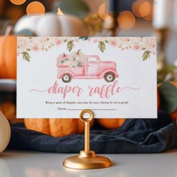 pumpkin truck baby shower diaper raffle enclosure invitations