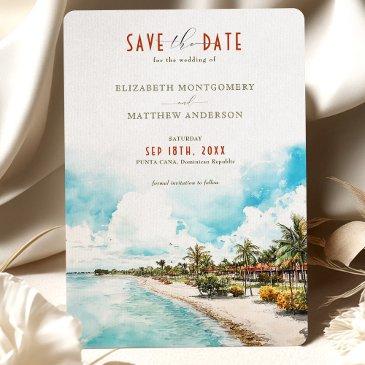 punta cana dominican republic save the date invitation